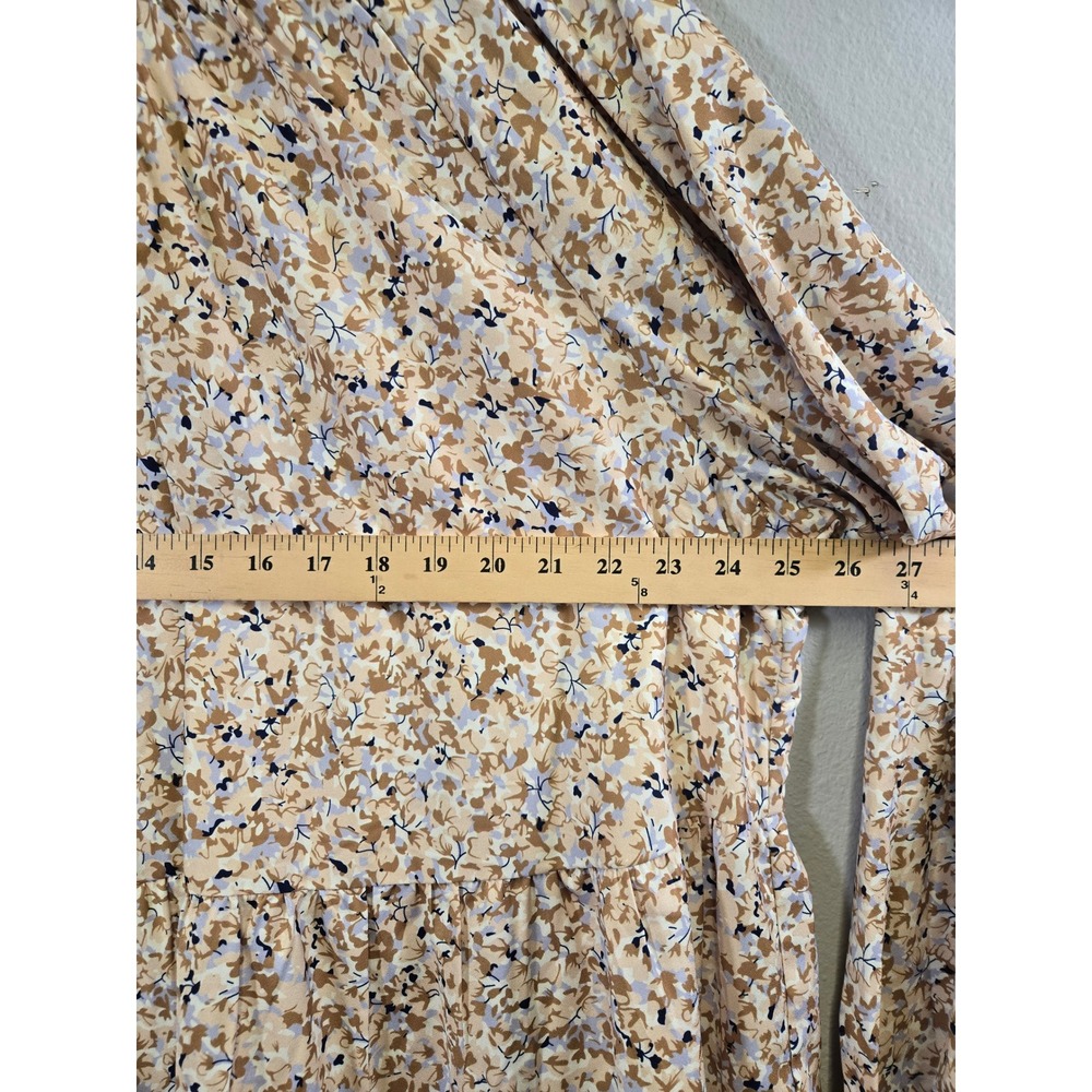 Ellos Floral Tiered Boho Cottagecore Long Sleeve Mini Dress 1X 22/24 - Picture 8 of 8